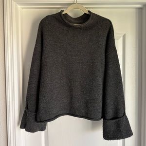 Anthropologie Cowl Neck Sweater Charcoal